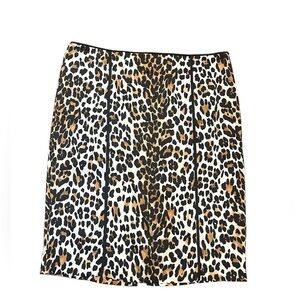 White House Black Market Sz 10 Animal Print Leopard Straight Pencil Skirt